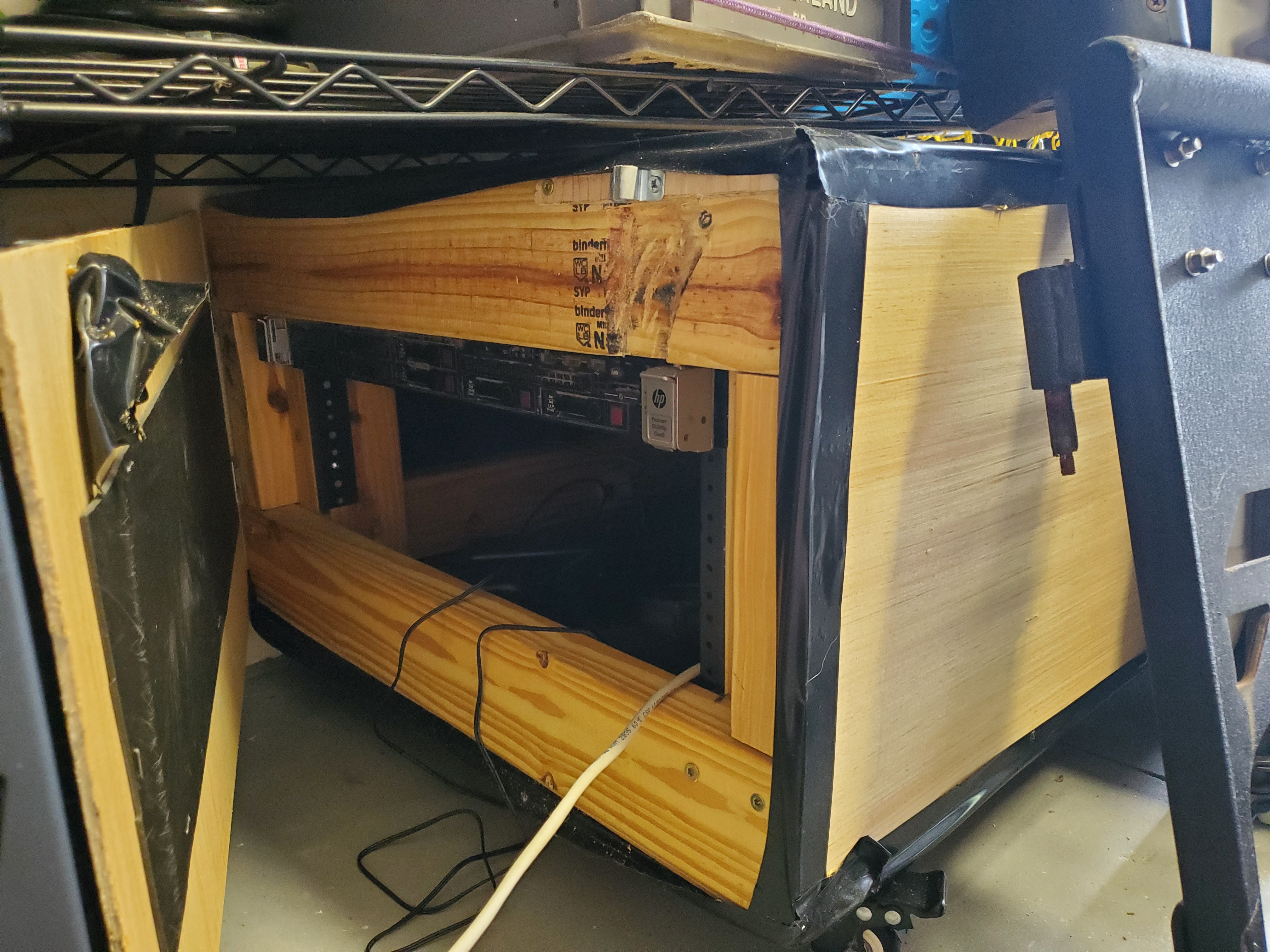 A wooden server case